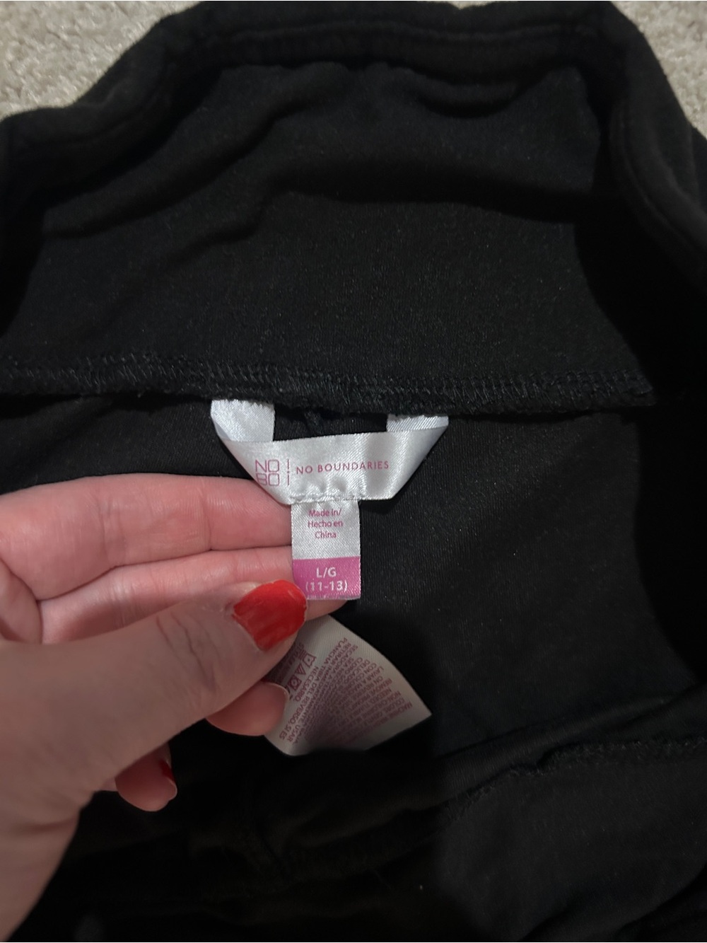 No Boundaries Juniors Kids Black Stretch Leggings - Comfortable Everyday Bottoms - Picture 2 of 3